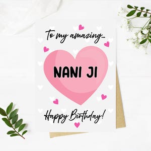 Indische Geburtstagskarte Alles Gute zum Geburtstag Nani Ji Alles Gute zum Geburtstag Bibi Ji Dadi Ji Massi Dadima Personalisierte Desi Karten Indische Karten Punjabi Geschenk