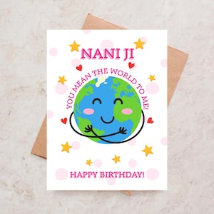 Tarjeta de cumpleaños india Feliz cumpleaños Pua Ji Nani Ji Massi Ji Dadi Ji Chachi Ji Bibi Ji Tarjeta de hermana Desi Tarjeta de saludo Tarjetas Desi India