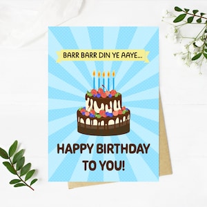 Indische Geburtstagskarte - Alles Gute zum Geburtstag - Desi Karten - Personalisierte Geburtstagskarte - Indische Grußkarte