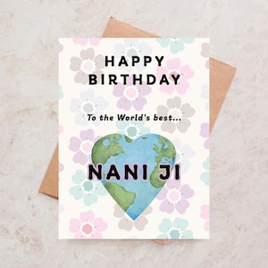Tarjeta de cumpleaños india Feliz cumpleaños Pua Ji Nani Ji Massi Ji Dadi Ji Chachi Ji Bibi Ji Tarjeta de hermana Desi Tarjeta de saludo Tarjetas Desi India