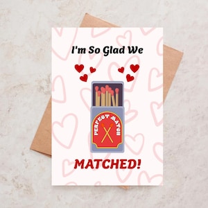 Je suis si heureux que nous ayons assorti la carte de la Saint-Valentin, la carte d'anniversaire, la carte de rencontre drôle et mignonne, petite amie, petit ami, mari, femme, partenaire