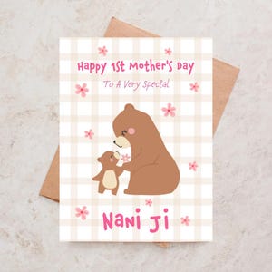 Tarjeta del Día de las Madres India Nani Bibi Dadi Maa Feliz Día de la Madre Mamá Abuela Tarjetas personalizadas del Día de las Madres Desi Massi Pua Dadima Desi Saludo