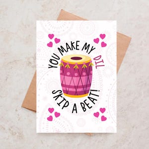Indian Birthday Cards Indian Anniversary Card Punjabi Birthday Desi Birthday Card Personalised Indian Valentines Card You Make My Dil Skip