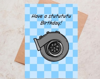 Funny Mechanic Birthday Card Car Guy Enthusiastic Engine Funny Automotive Birthday Gift For Him Pun Cards Car Part Turbo Birthday Card
