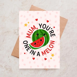 Mama du bist eine in einer Melone Mutter-Tages-Karte Geburtstags-Karte in Melon Niedliche Melon-Mum-Karte-Geburtstag-Karte-Eins in einer Million