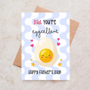 Papa You're Eggcellent Vaderdagkaart grappige kaart Ei-verjaardagskaart Dad You're Eggcellent-verjaardagskaart Uitstekende leuke eierkaart woordspeling