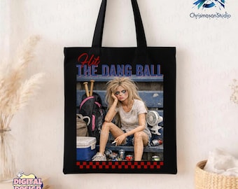 Hit The Dang Ball PNG, Funny Softball Quote, Sarcastic Player Clipart, Retro Grunge Baseball Design, Sublimation Download