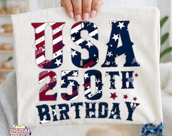 USA 250th Birthday PNG, America 250 Patriotic Design, 1776 2026 Graphic, Independence Day Shirt, Sublimation Download