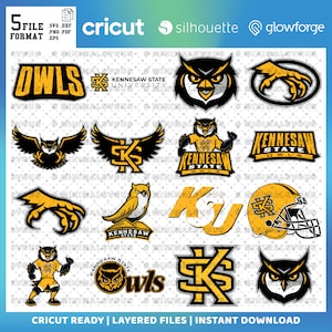 Custom Order  34 - Owls SVG, Kennesaw State University SVG, Athletics, College, Basketball, Football,  KSU