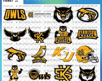 Custom Order  34 - Owls SVG, Kennesaw State University SVG, Athletics, College, Basketball, Football,  KSU