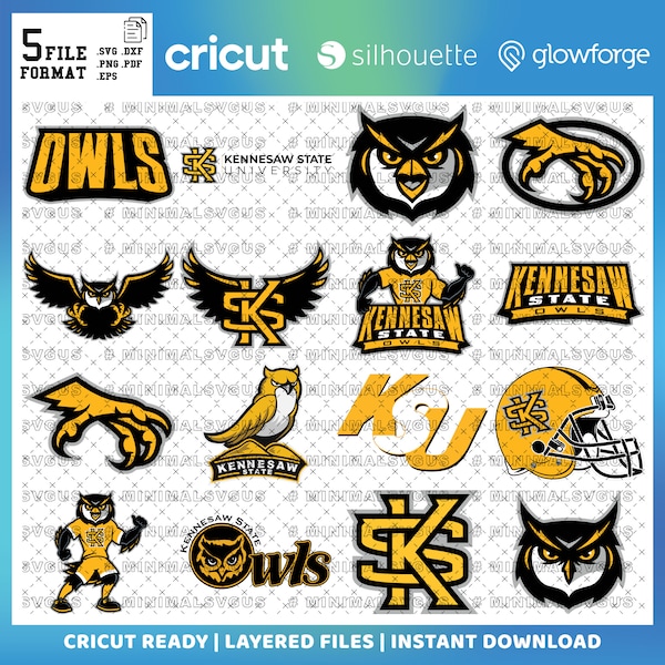 Custom Order  34 - Owls SVG, Kennesaw State University SVG, Athletics, College, Basketball, Football,  KSU