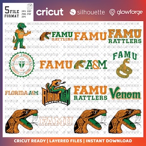 Ordine personalizzato 17 - Rattlers SVG, squadra di football, basket, mascotte del college, atletica, Florida A&M SVG, pronto per Cricut