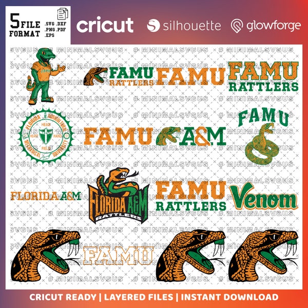 Custom Order  17 - Rattlers SVG, Football Team, Basketball, College Mascot, Athletics,  Florida A&M SVG, Ready For Cricut