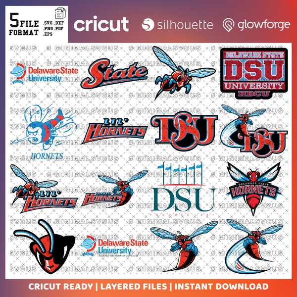 Custom Order  05 - Hornets SVG, Football Team, Basketball, College Mascot, Athletics,  Delaware State SVG, Ready For Cricut