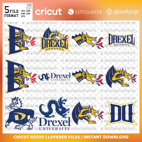 Custom Order  07 - Dragons SVG, Football Team, Basketball, College Mascot, Athletics,  Drexel, Philadelphia SVG, Ready For Cricut