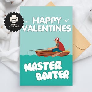 Saint-Valentin Master Baiter | Carte de Saint Valentin drôle | Amateur de pêche | de pêche | Carte Saint Valentin pour petit ami