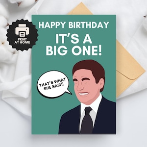 The Office US Birthday Card | Michael Scott Birthday Card | Thats What She Said Card | Funny Birthday Gift For The Office Lover