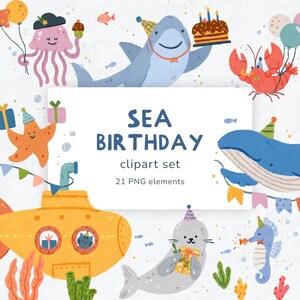 Animales de fiesta de cumpleaños marinos PNG Desfile de animales Clipart Cumpleaños del océano PNG transparente Fiesta de verano Clipart Animal Fiesta en la piscina Tarjeta de cumpleaños