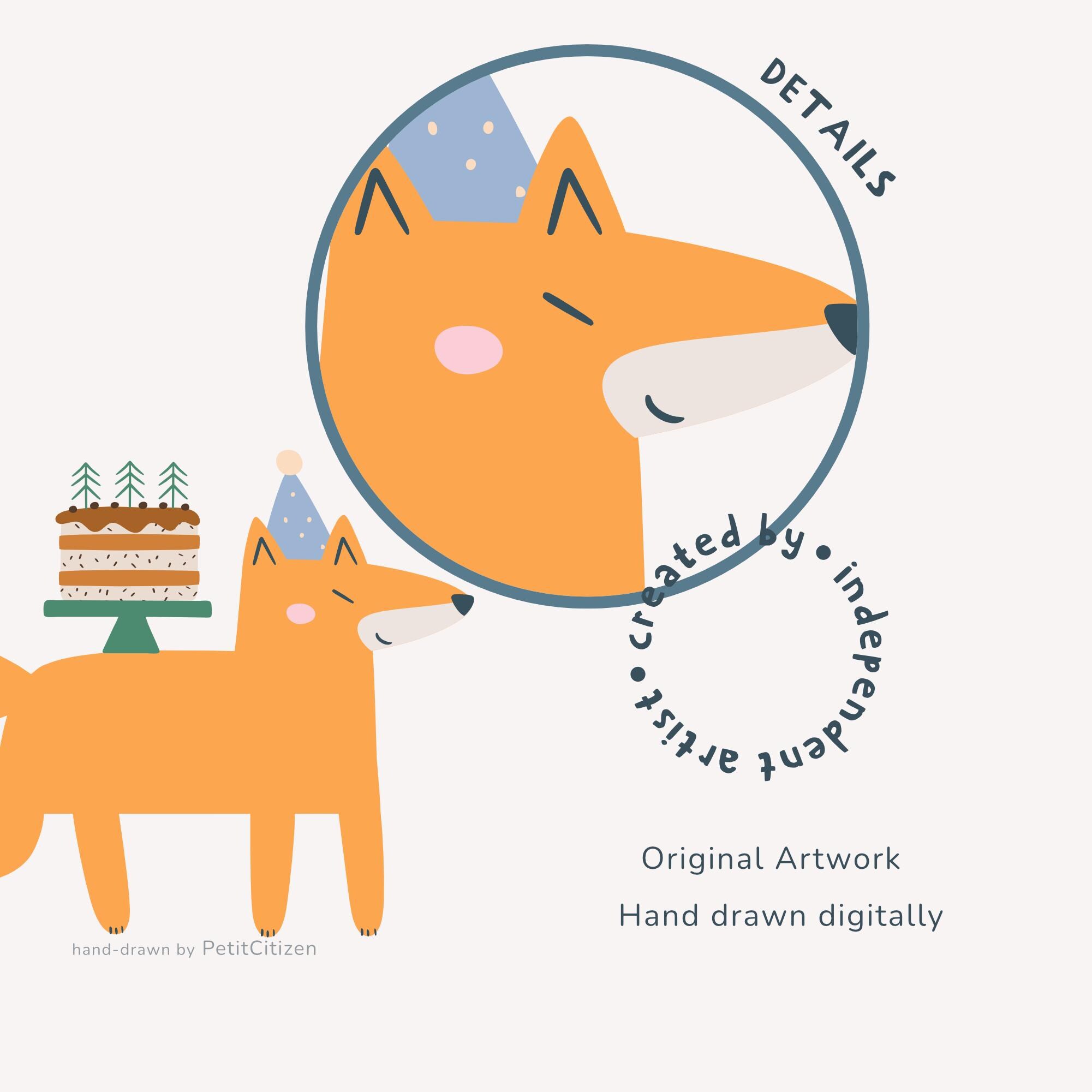 Woodland Birthday Clipart – Boho Forest Animals SVG, PNG (digital ...