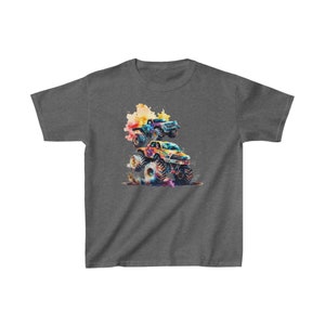 kids tee, monster trucks t-shirt, trucks, monster trucks, t-shirt, kids clothing, watercolor