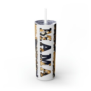 Mama Becher, blaue Blumen, Muttertagsgeschenk, Geschenk für sie, Geschenk für Mama, Trinkgefäß, Skinny Becher mit Strohhalm, 20 Unzen