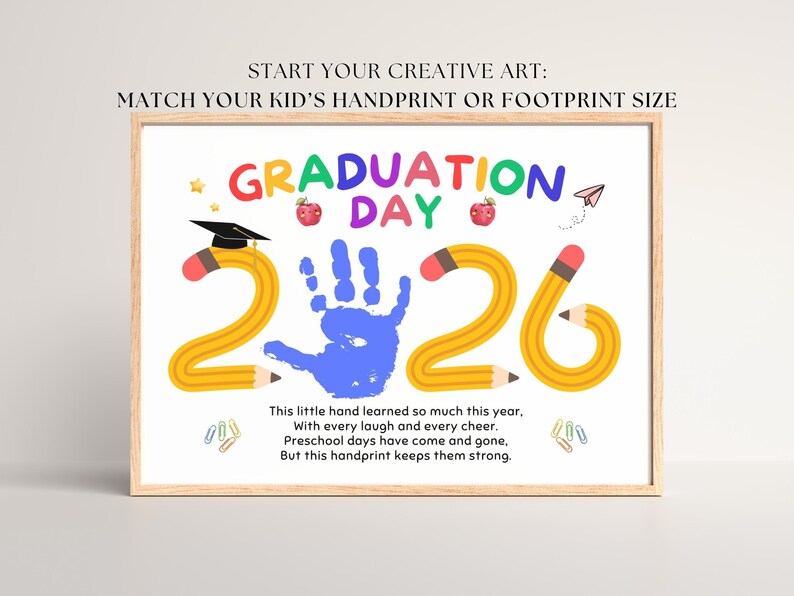 Preschool Graduation Handprint Craft: Last Day of School Handprint Art ...