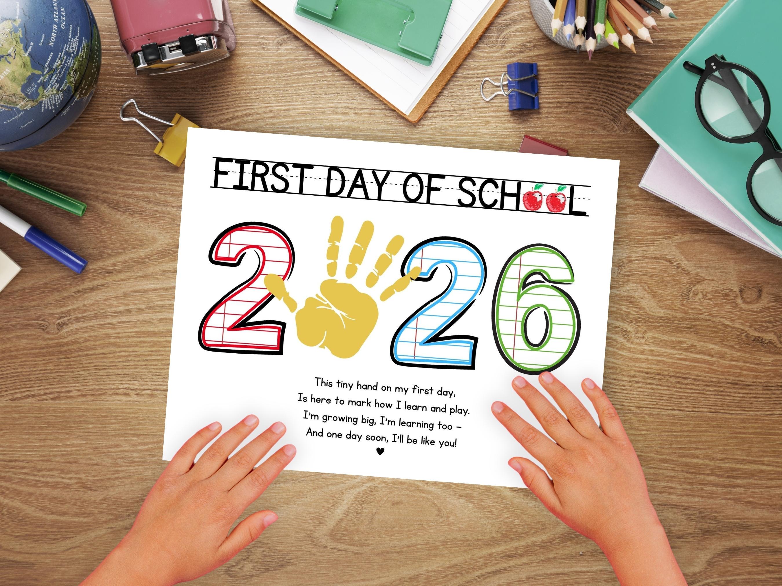 First Day of School Handprint Craft Toddler DIY: 2026 Back to School ...