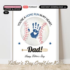 Manualidad con huella de mano para el Día del Padre, regalo para papá, actividad preescolar imprimible, recuerdo deportivo para bebé.