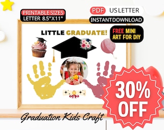 Little Graduates Preschool Graduation Handprint Art Kids DIYs Craft Activity Prek Graduation Girls Boy Photo Grad For Students From Teacher