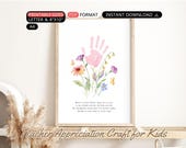 Teacher Appreciation Gift Printable Thank you Handprint Flower Art Poem Kid, Daycare Preschool Teacher End of Year Handprint Craft Toddler