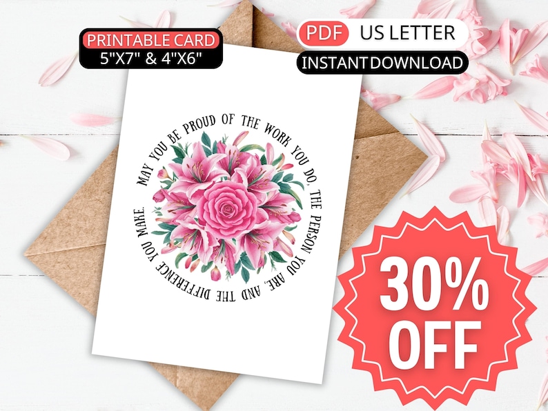 Celebrate special moments with our exquisite digital printable Greeting Card! 🌹🌷 This stunning card features a beautiful watercolor design of delicate rose and lily flowers.