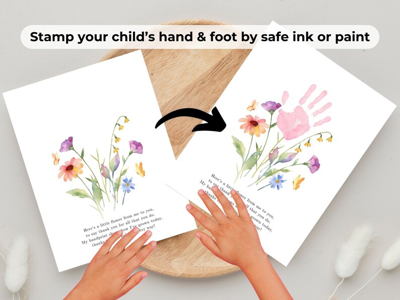 Teacher Appreciation Gift Printable Thank You Handprint Flower Art Poem ...