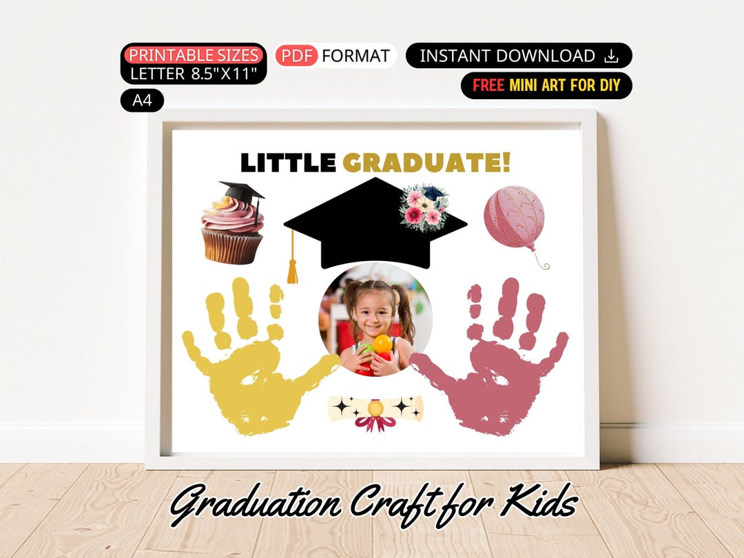 Preschool Graduation Handprint Art Kid: Last Day of School Handprint ...