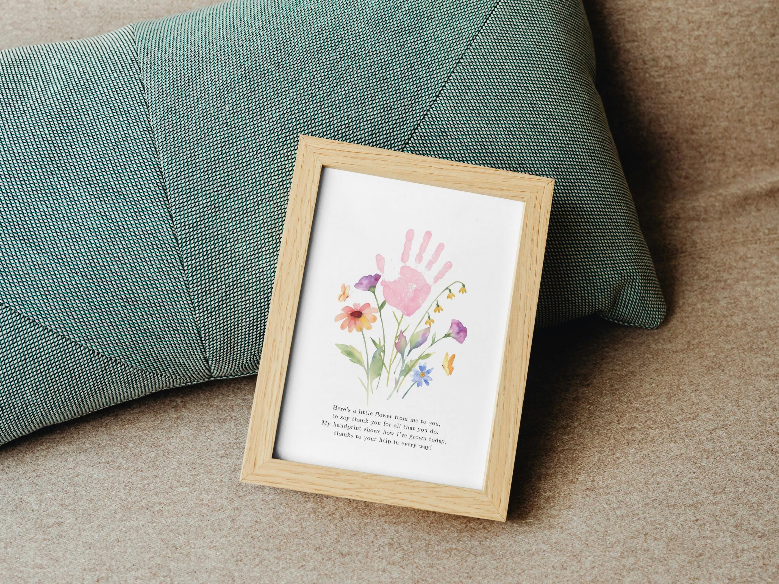 Teacher Appreciation Gift Printable Thank You Handprint Flower Art Poem ...