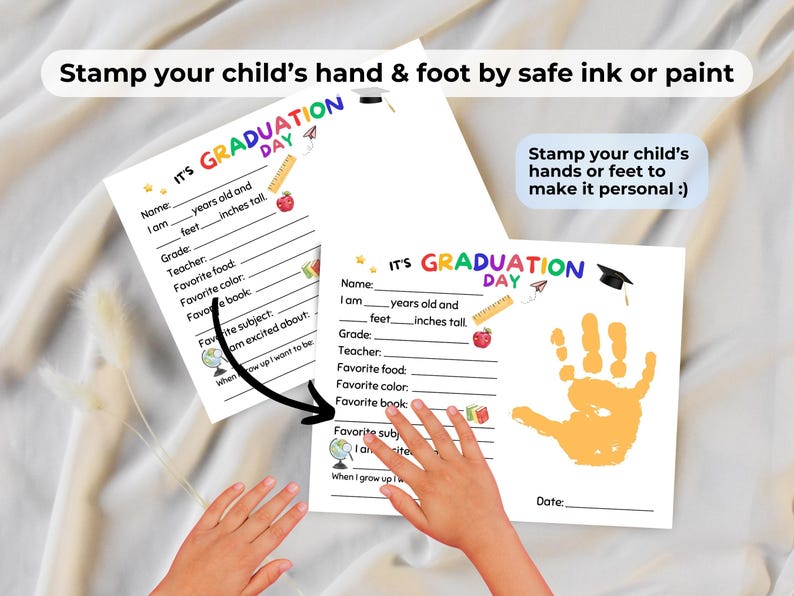 Last Day of School Handprint Art Kid: Preschool Graduation Handprint ...