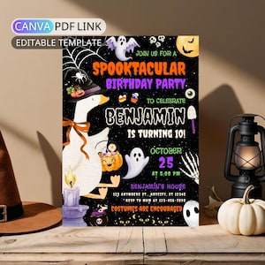 Goose Halloween Birthday Invitation Kid Halloween Costume Party Invite Template Spooky Halloween Invite Digital Fall Birthday Party Boy Girl