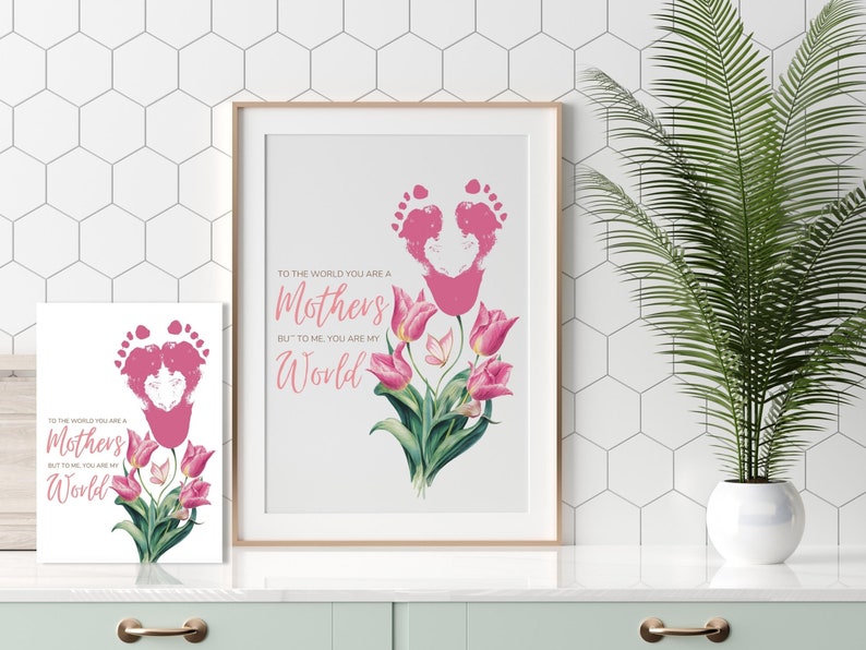 Make Mother's Day extra special with our digital printable Flower Footprint Art Print and Greeting Card set! Download your copy now and let your little ones' creativity bloom. 🌷💕