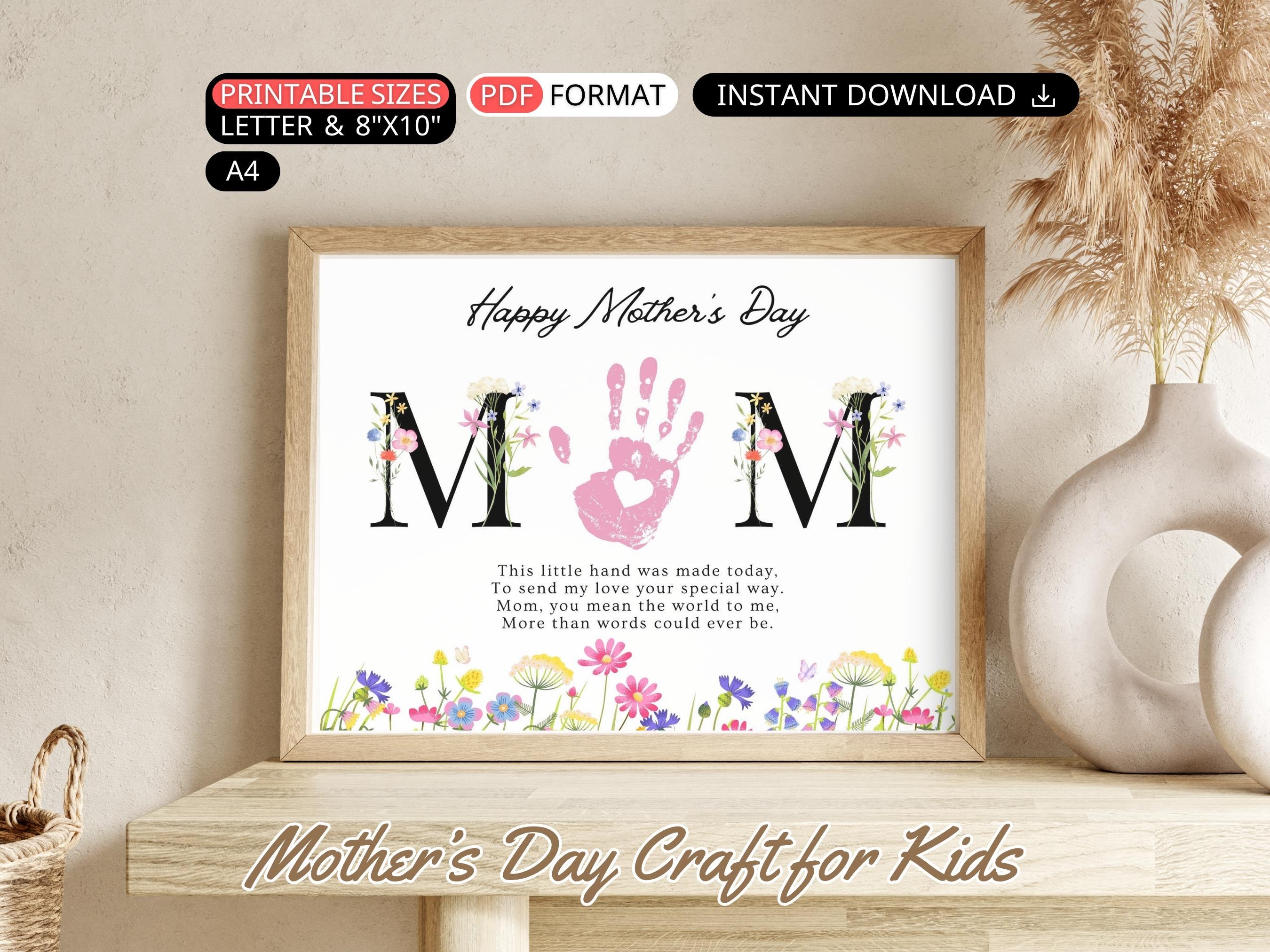 Mothers Day Handprint Art Poem: Floral Mom Handprint Craft for Mother's ...