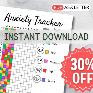 Anxiety Tracker Printable Journal Page, Mood Tracker for Daily Anxiety ...