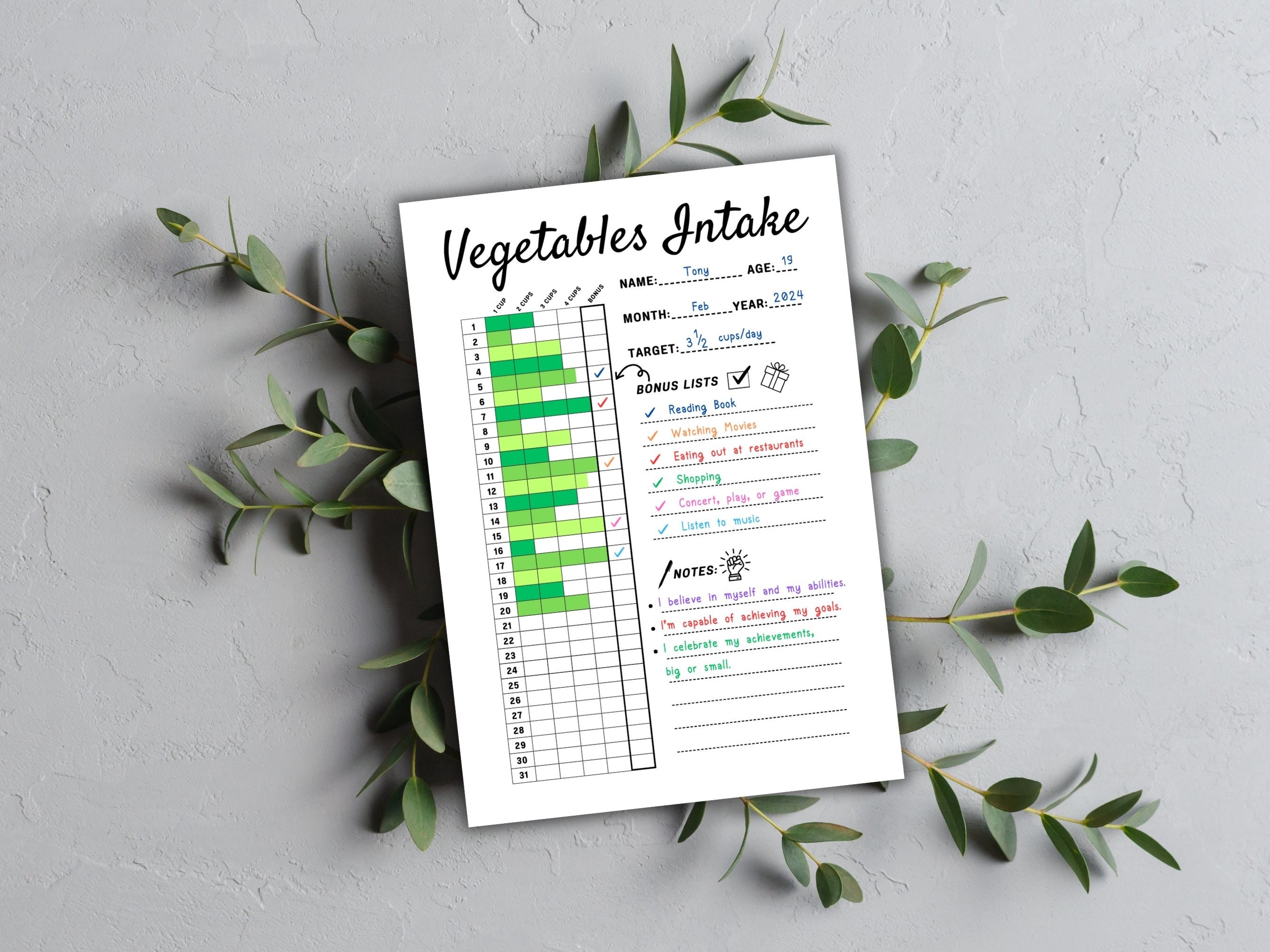 Healthy Habit Tracker Daily Planner Printable for Family Healthy Eating ...