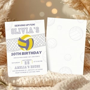 Volleyball Birthday Party Invite Canva Template | Editable Sport Theme Invitation | Game On Birthday for Kids | Digital Download