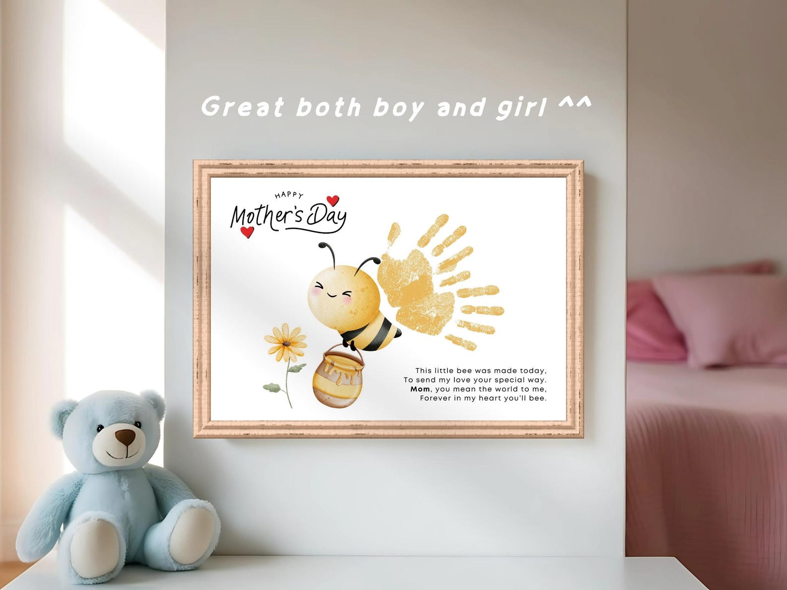 Mothers Day Handprint Art Poem: Bee Handprint Craft DIY Toddler ...