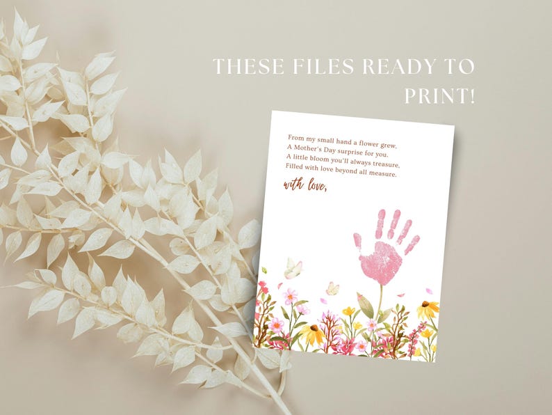 Mothers Day Handprint Flower Craft: Floral Handprint Art Poem Gift for ...