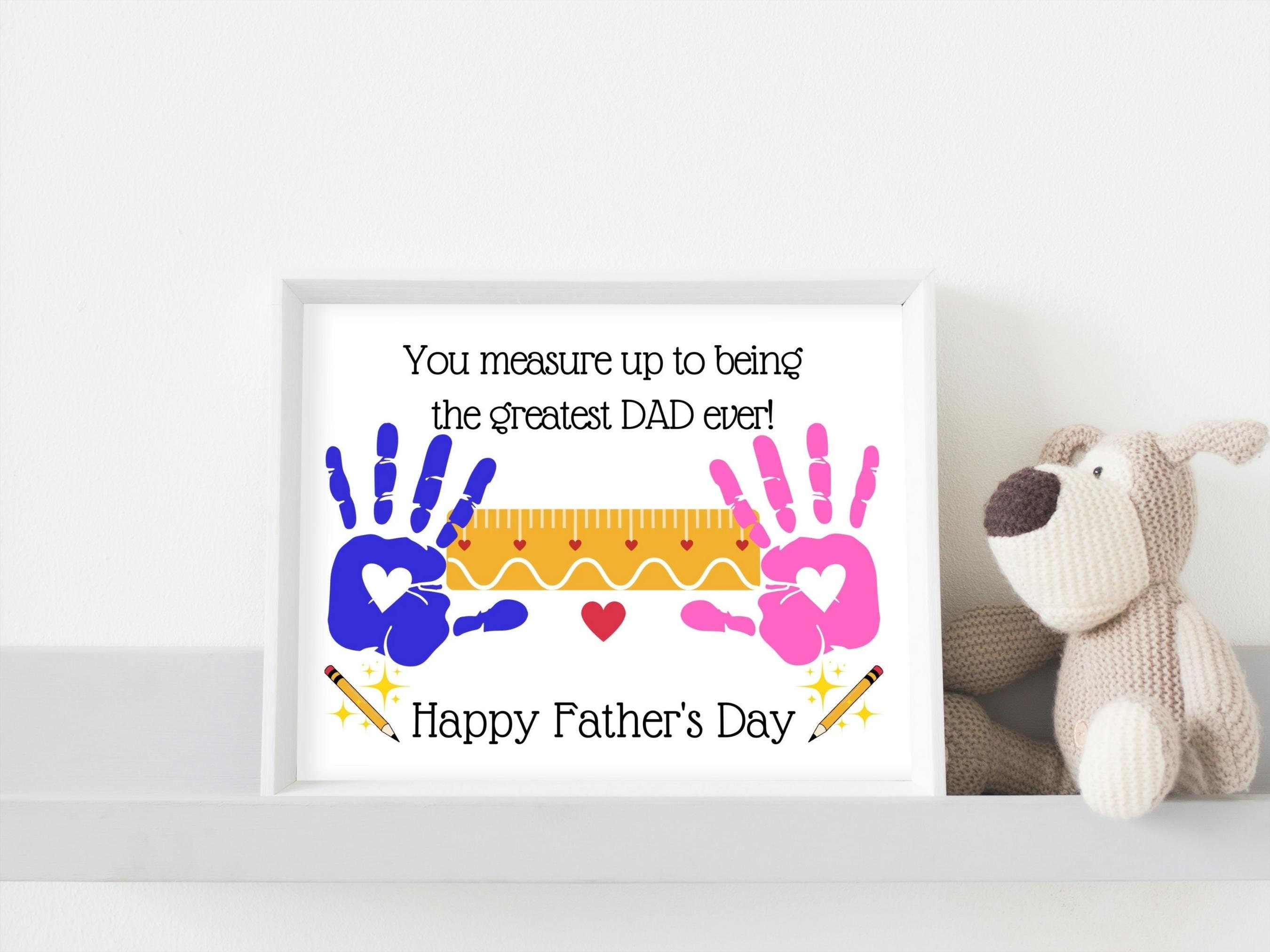 Ruler Measure Fathers Day Handprint Craft Kids Art Printable Activity ...
