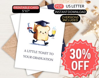 Congratulations on Greeting Card Graduation for Her, Him Graduating College Senior Grad Card Congrats for Kids, Toast to Graduate Card Funny