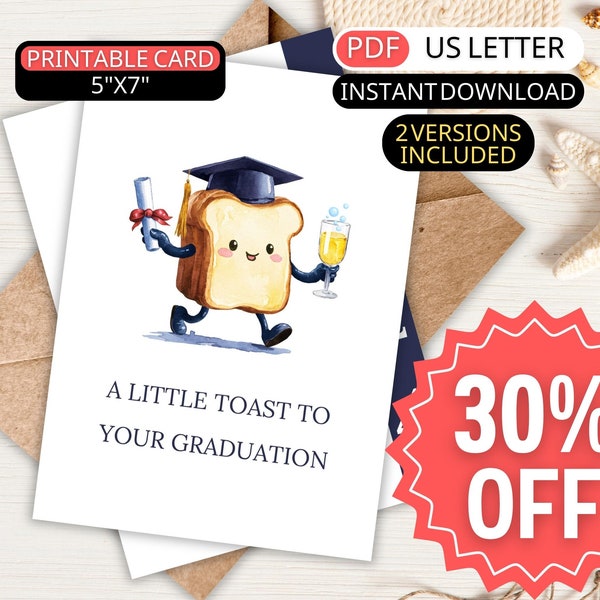 Congratulations on Greeting Card Graduation for Her, Him Graduating College Senior Grad Card Congrats for Kids, Toast to Graduate Card Funny