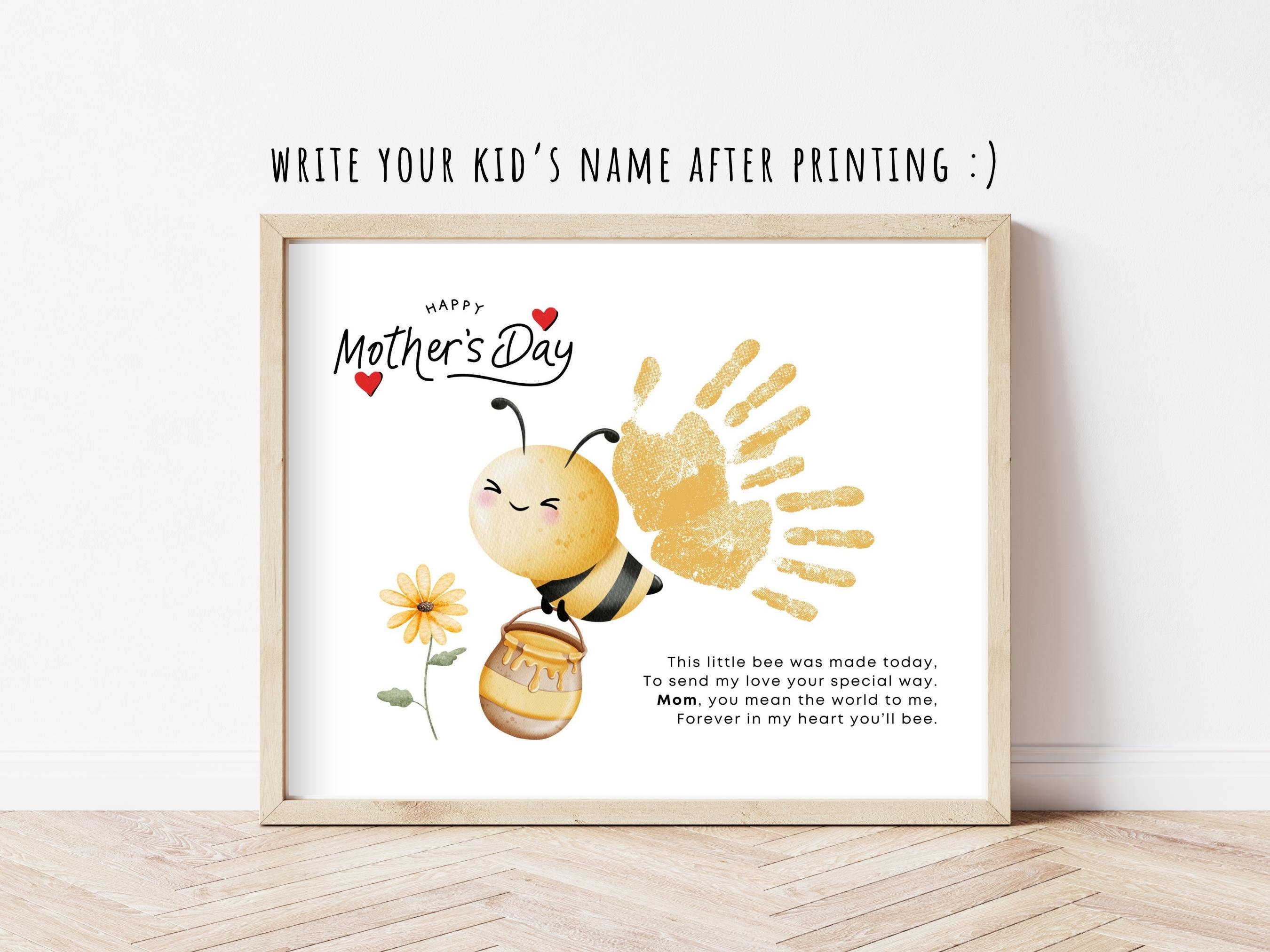 Mothers Day Handprint Art Poem: Bee Handprint Craft DIY Toddler ...