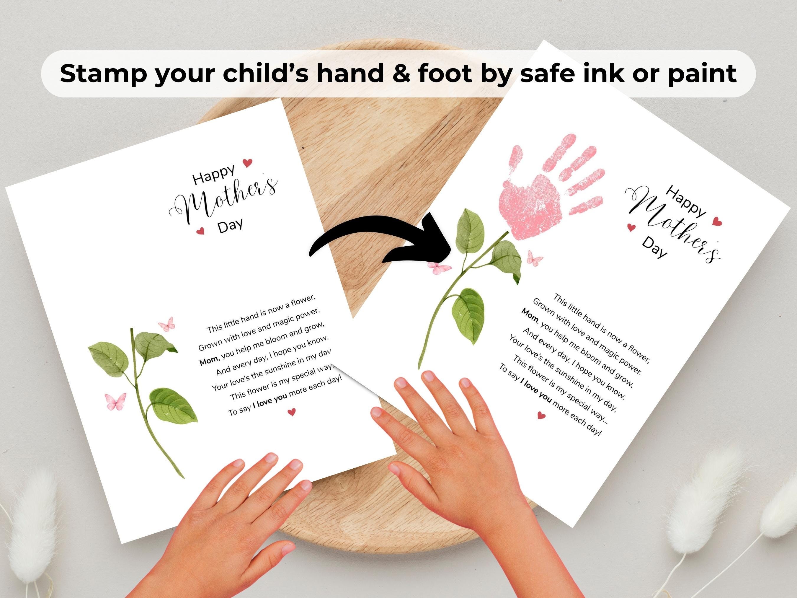 Mothers Day Handprint Art Bundle Flower Handprint Craft for Mom Grandma ...