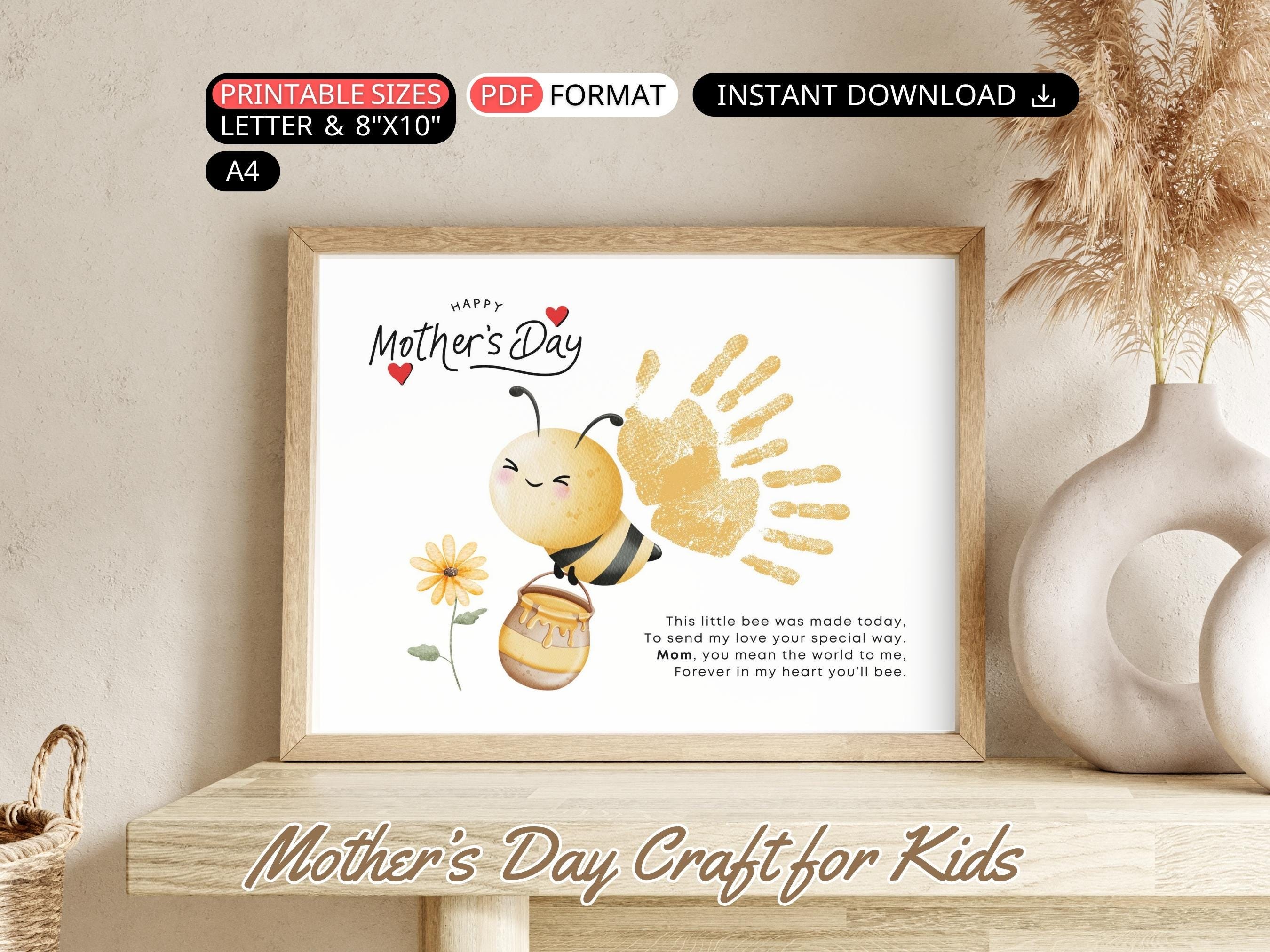 Mothers Day Handprint Art Poem: Bee Handprint Craft DIY Toddler ...