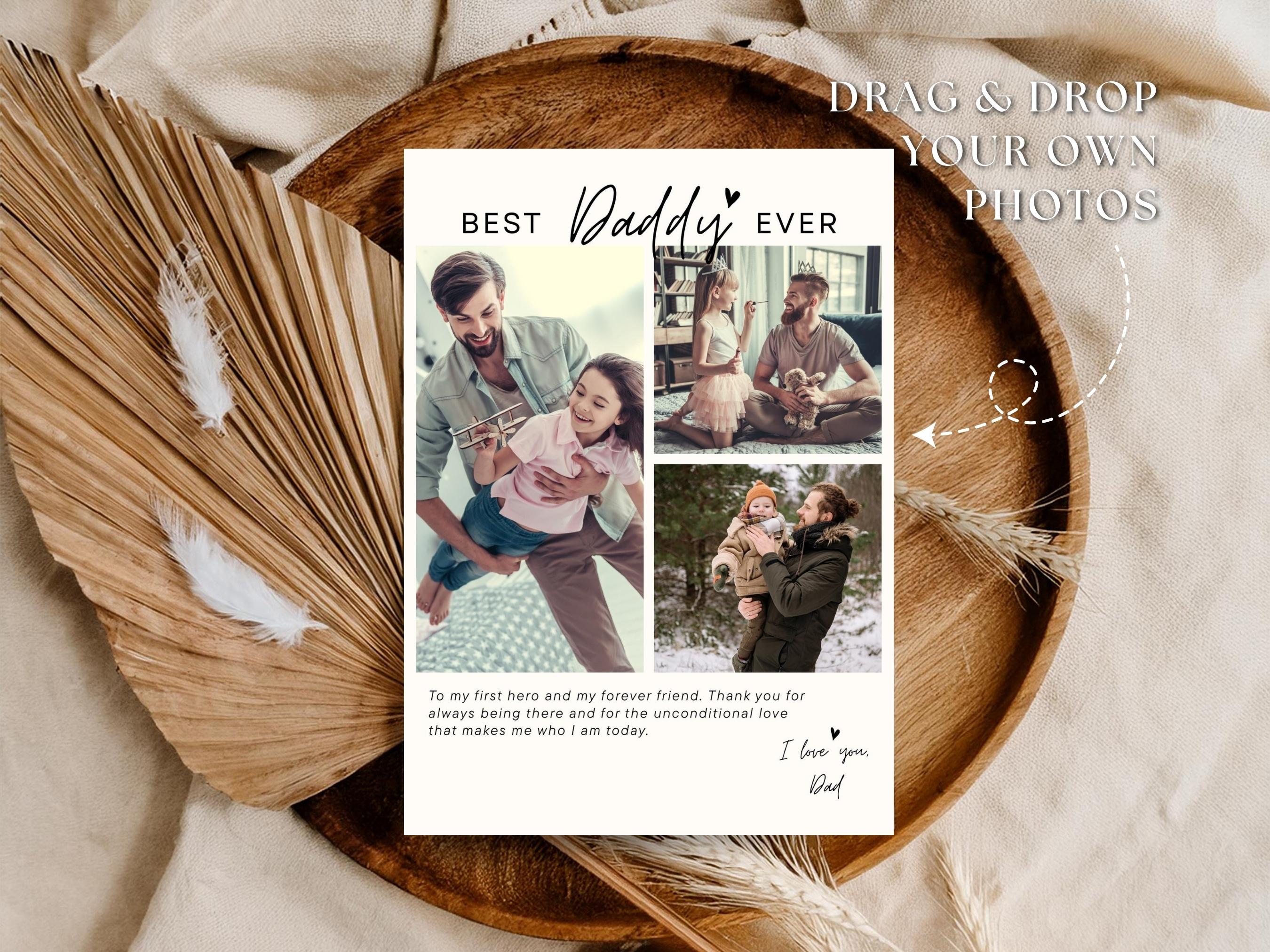 Modern Fathers Day Greeting Card: Personalized Fathers Day Photo ...